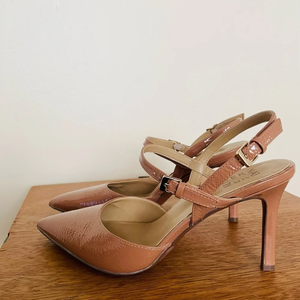 Like New,Naturalizer Tan Strappy Heels